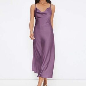 SHEIN Lavender Satin Maxi Dress